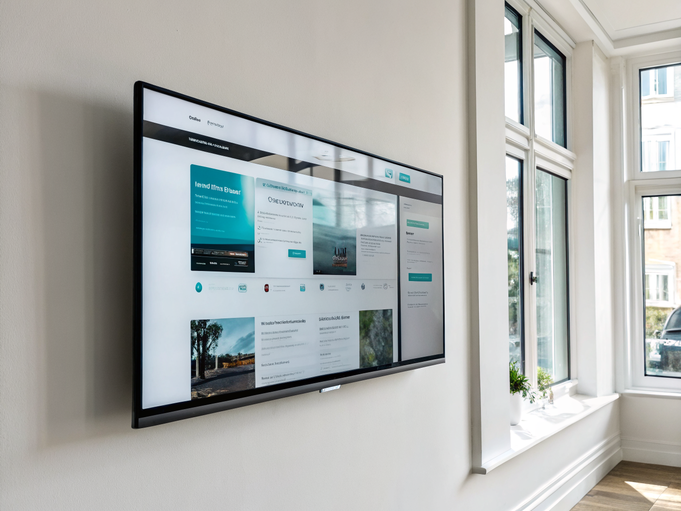 Professional website interface mockup on a clean background